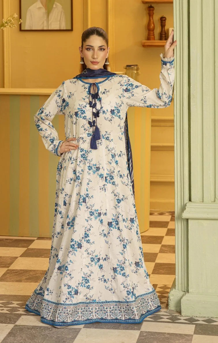 CORAL Gardenia Printed Unstitched Lawn 03 | Fashion Fusion