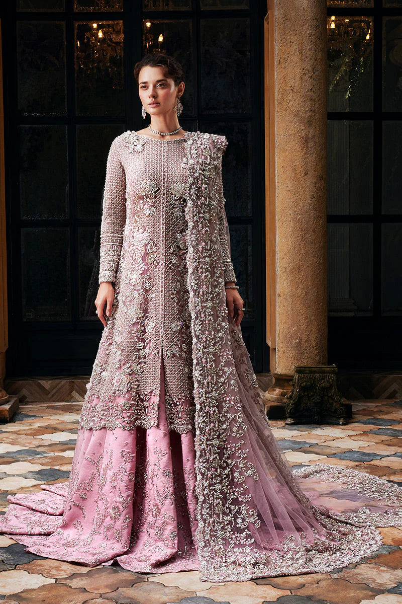 Mushq Organza fabric Gown Style Bridal Sharara | Fashion Fusion