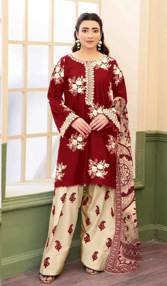 ZARA SHAHJAHAN MEROON & SKIN