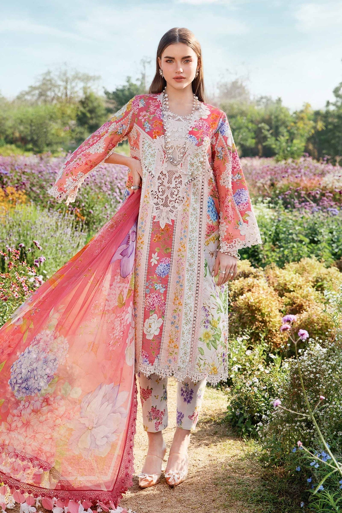 Maria.B Luxury Lawn Embroidered 3 Piece Unstitched