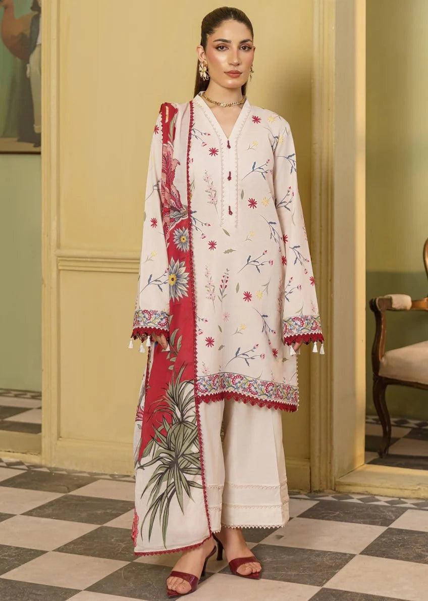 CORAL Gardenia Printed Unstitched Lawn 08 | Fashion Fusion
