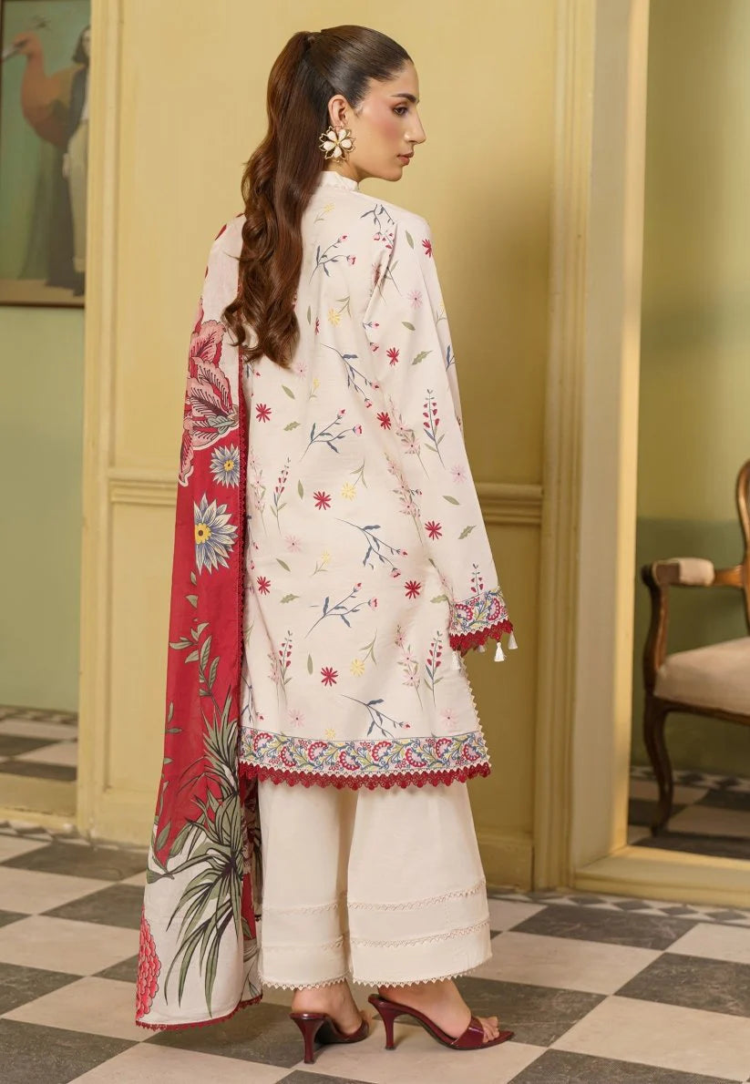 CORAL Gardenia Printed Unstitched Lawn 08 | Fashion Fusion