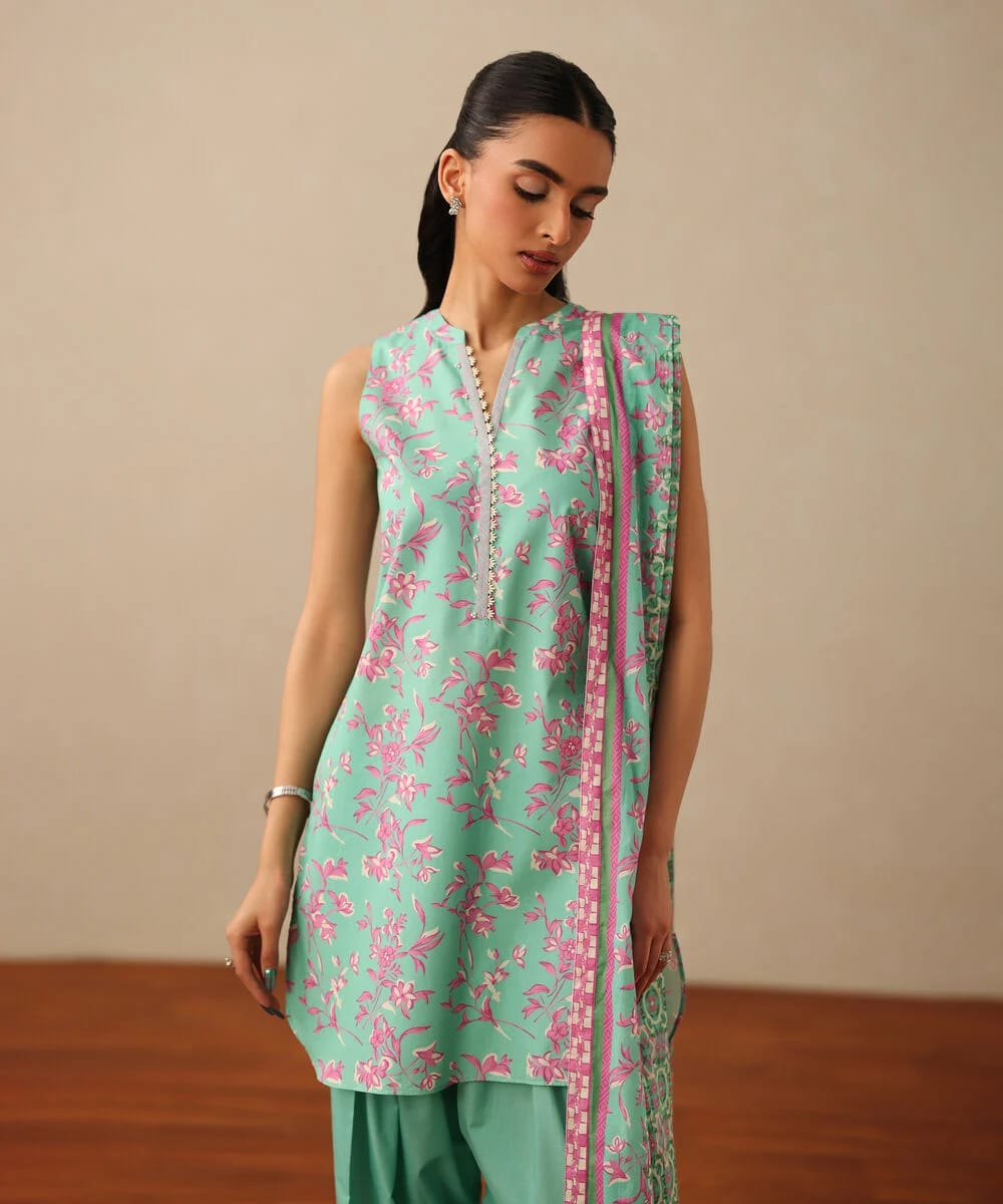 3 Piece Sapphire - Printed Lawn Suit