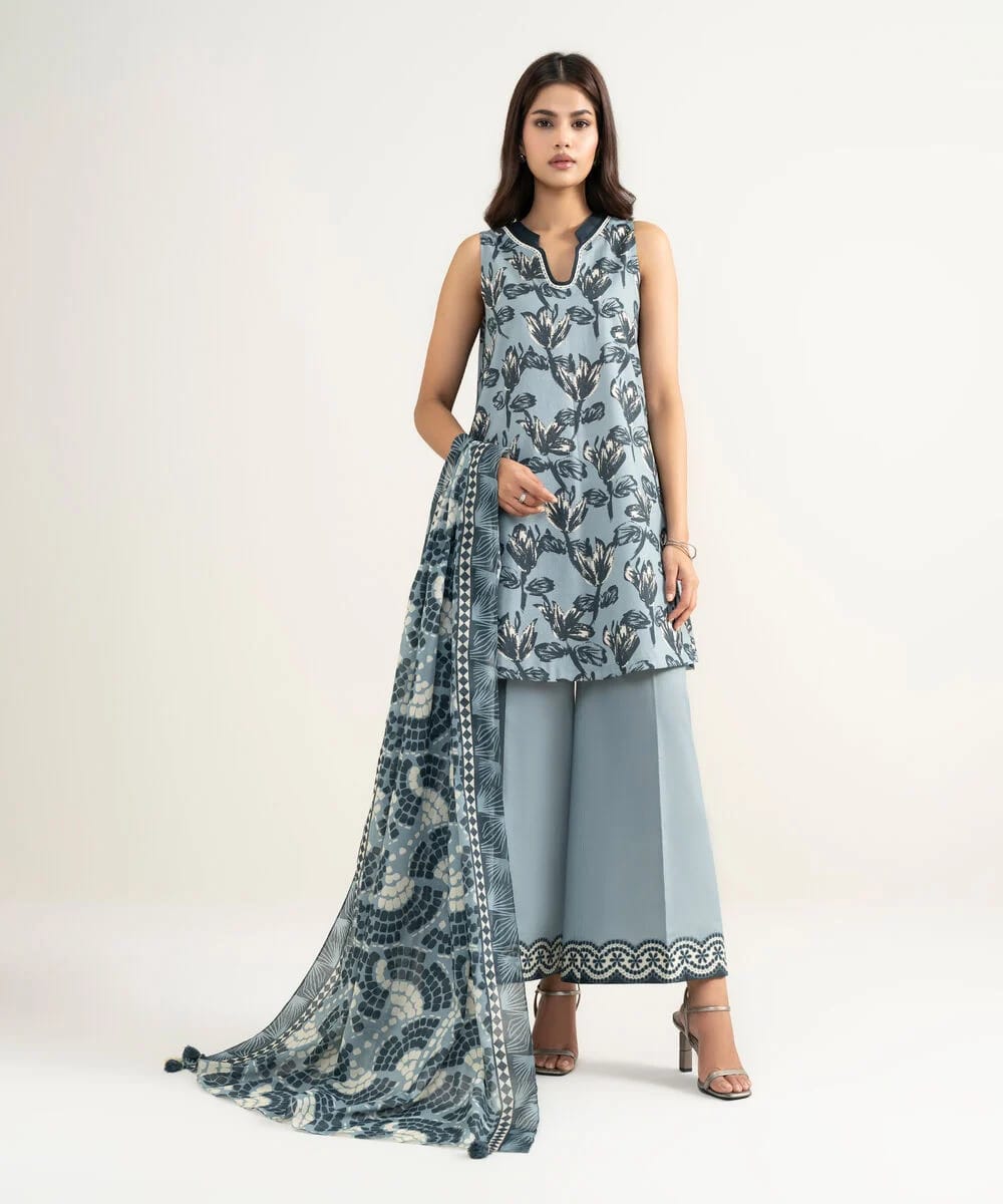 3 Piece Sapphire - Printed Lawn Suit