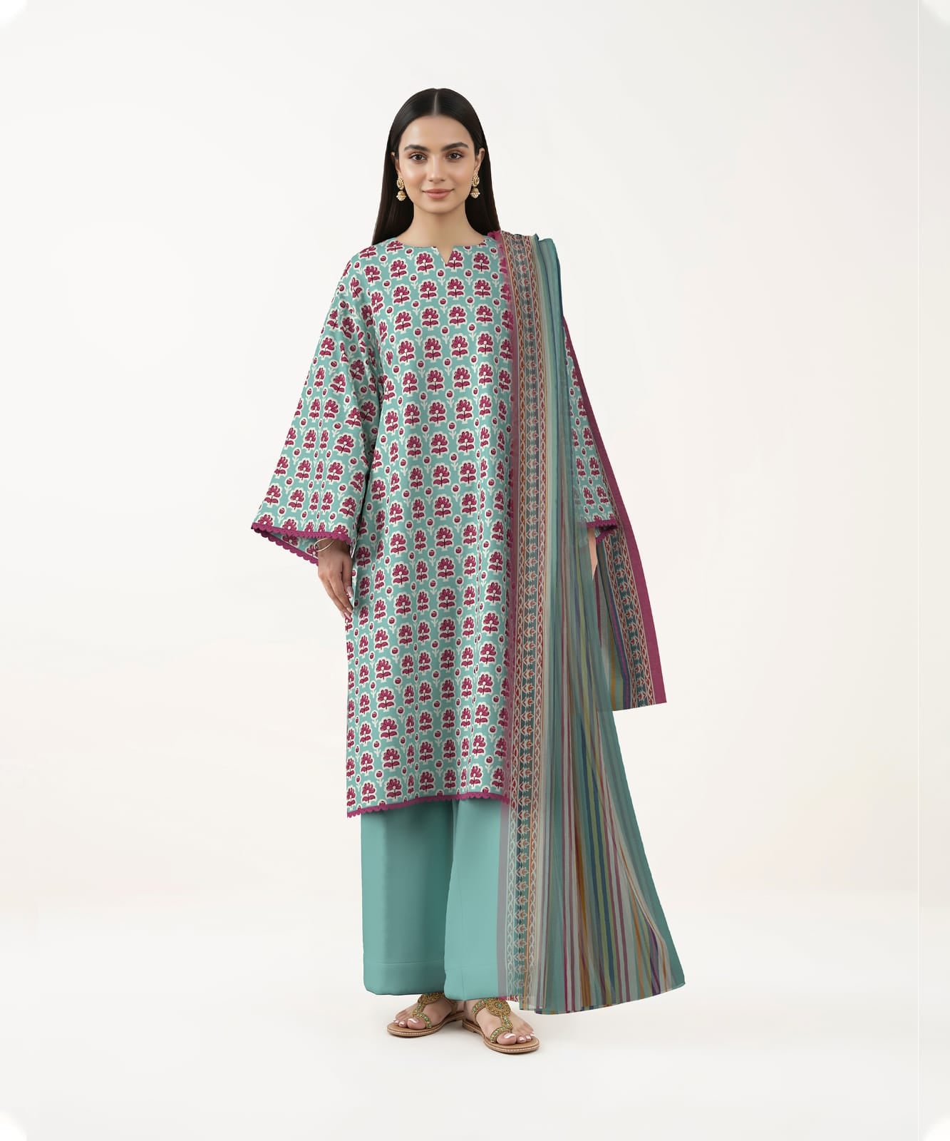 3 Piece Sapphire - Printed Lawn Suit