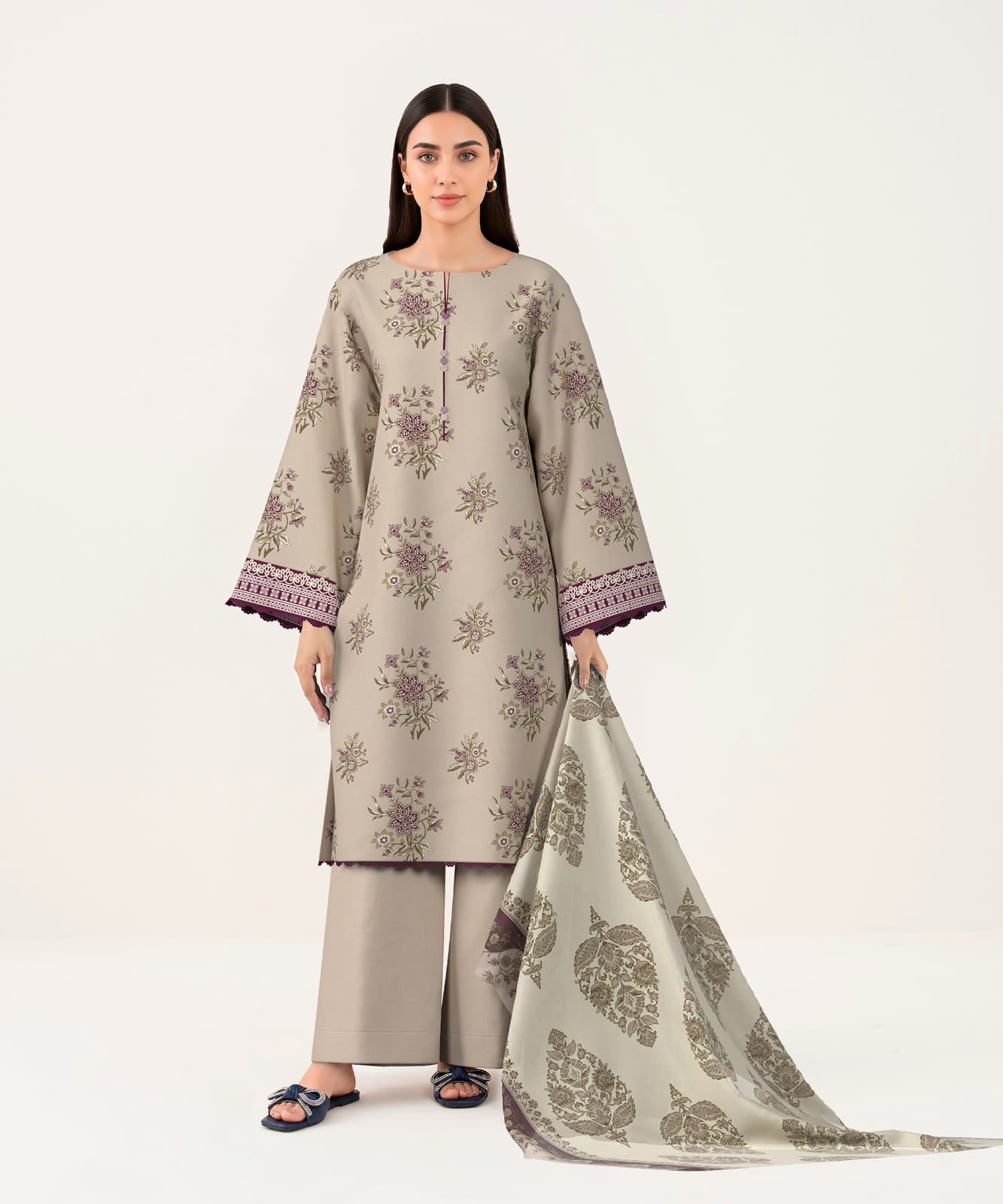 3 Piece Sapphire - Printed Lawn Suit