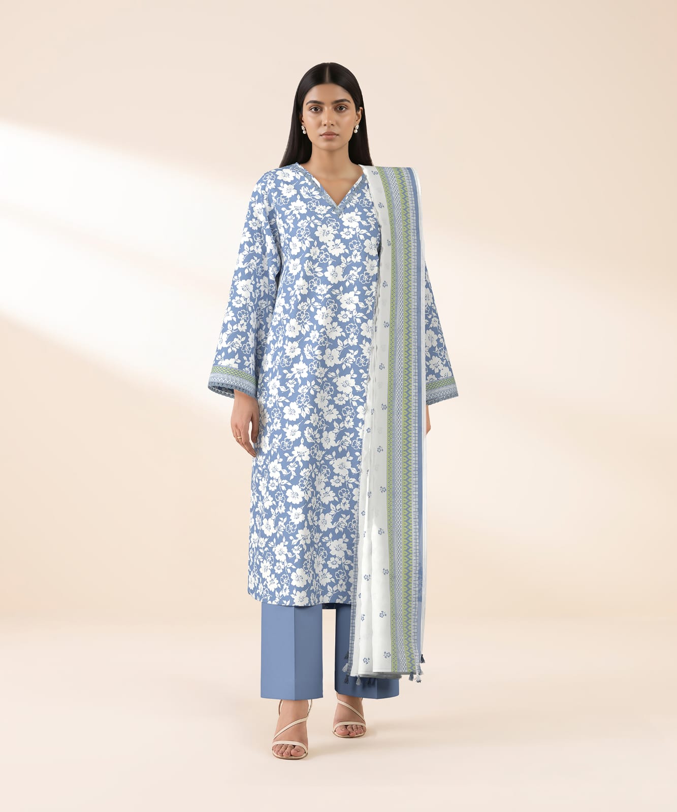 3 Piece Sapphire - Printed Lawn Suit