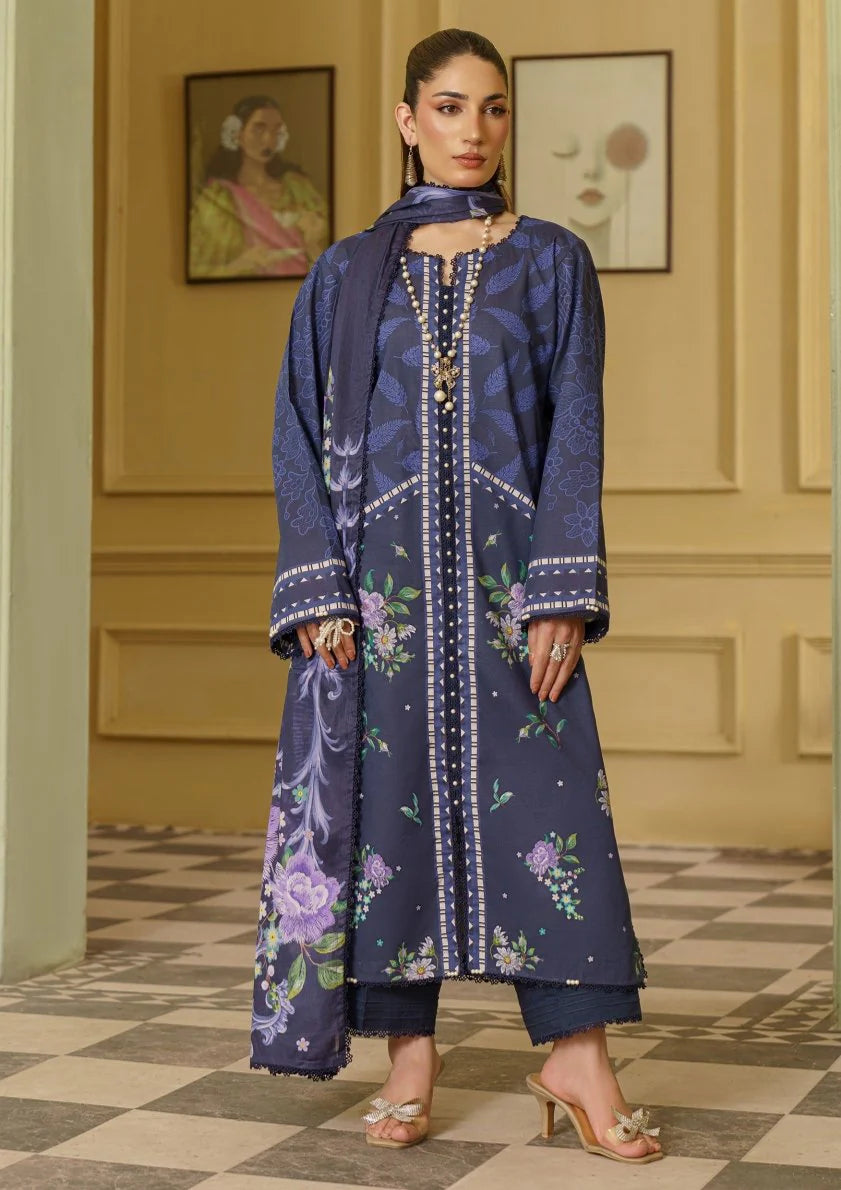 CORAL Gardenia Printed Unstitched Lawn 01 | Fashion Fusion