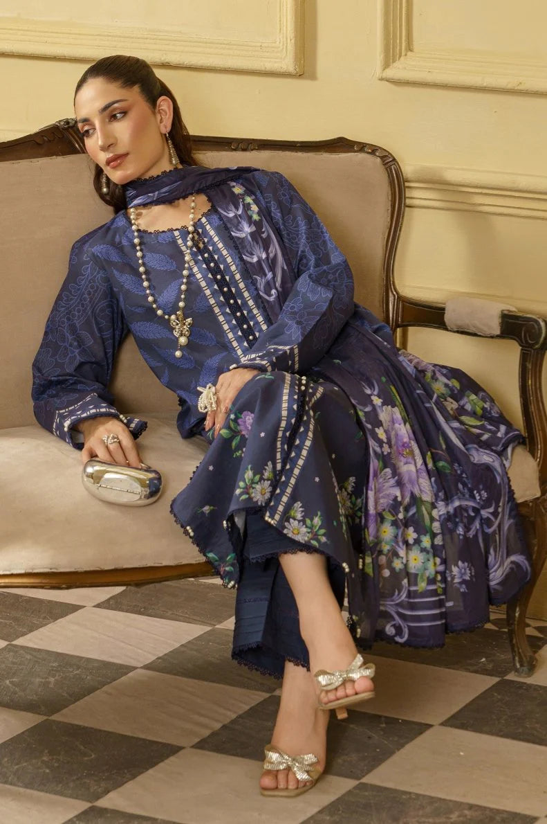 CORAL Gardenia Printed Unstitched Lawn 01 | Fashion Fusion