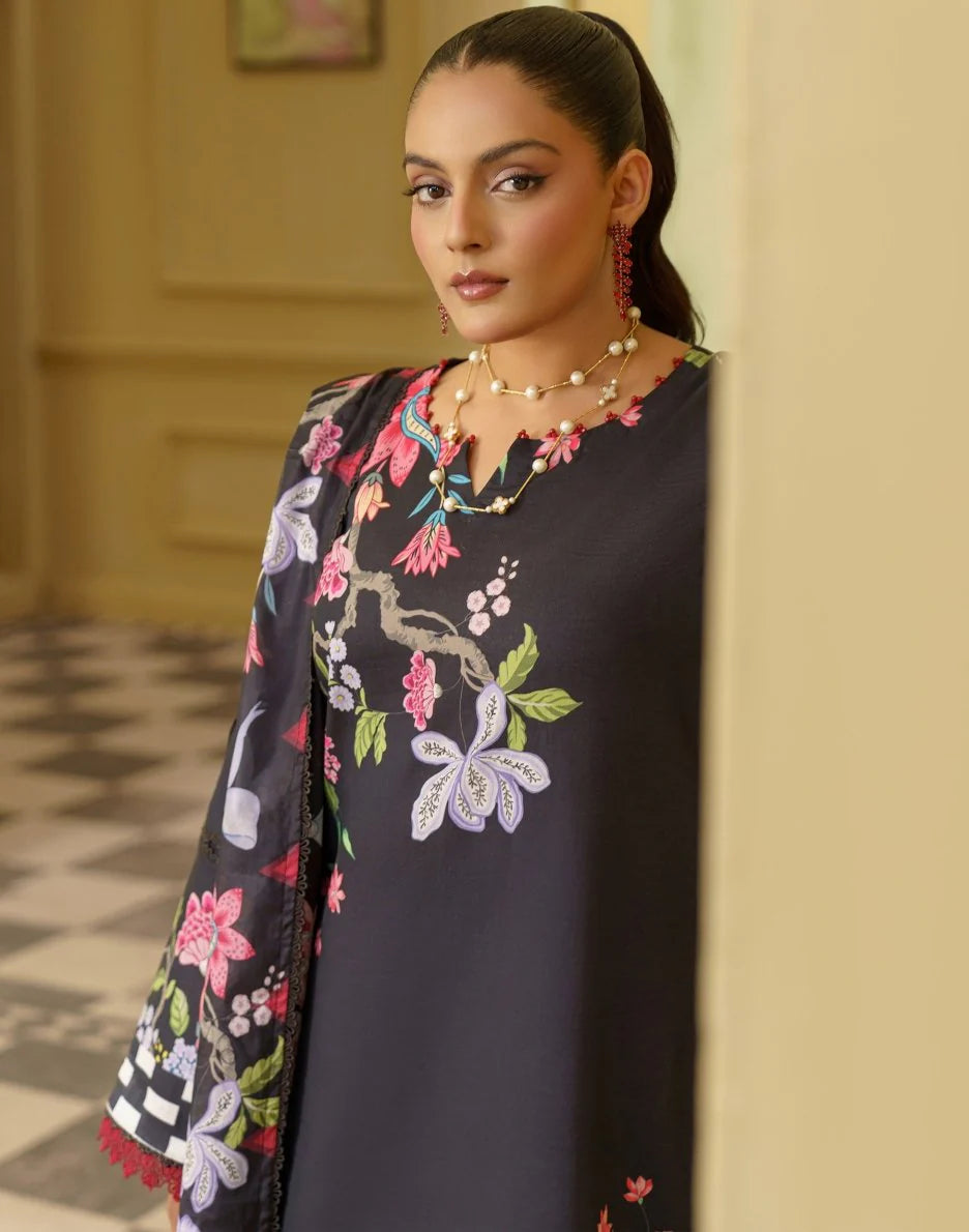 CORAL Gardenia Printed Unstitched Lawn 02 | Fashion Fusion