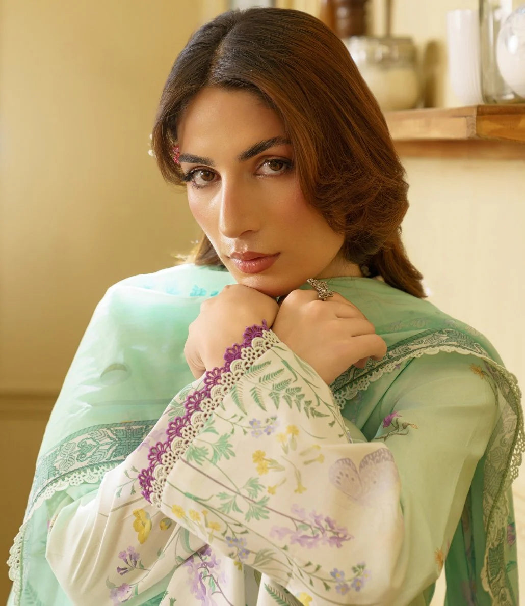 CORAL Gardenia Printed Unstitched Lawn 04 | Fashion Fusion