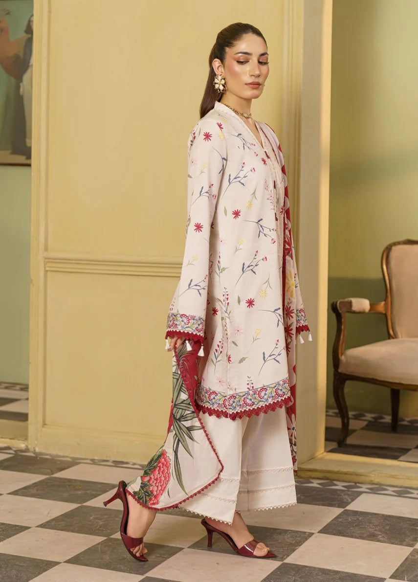CORAL Gardenia Printed Unstitched Lawn 08 | Fashion Fusion