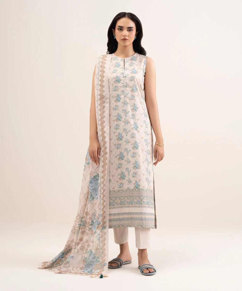 3 Piece Sapphire - Printed Lawn Suit