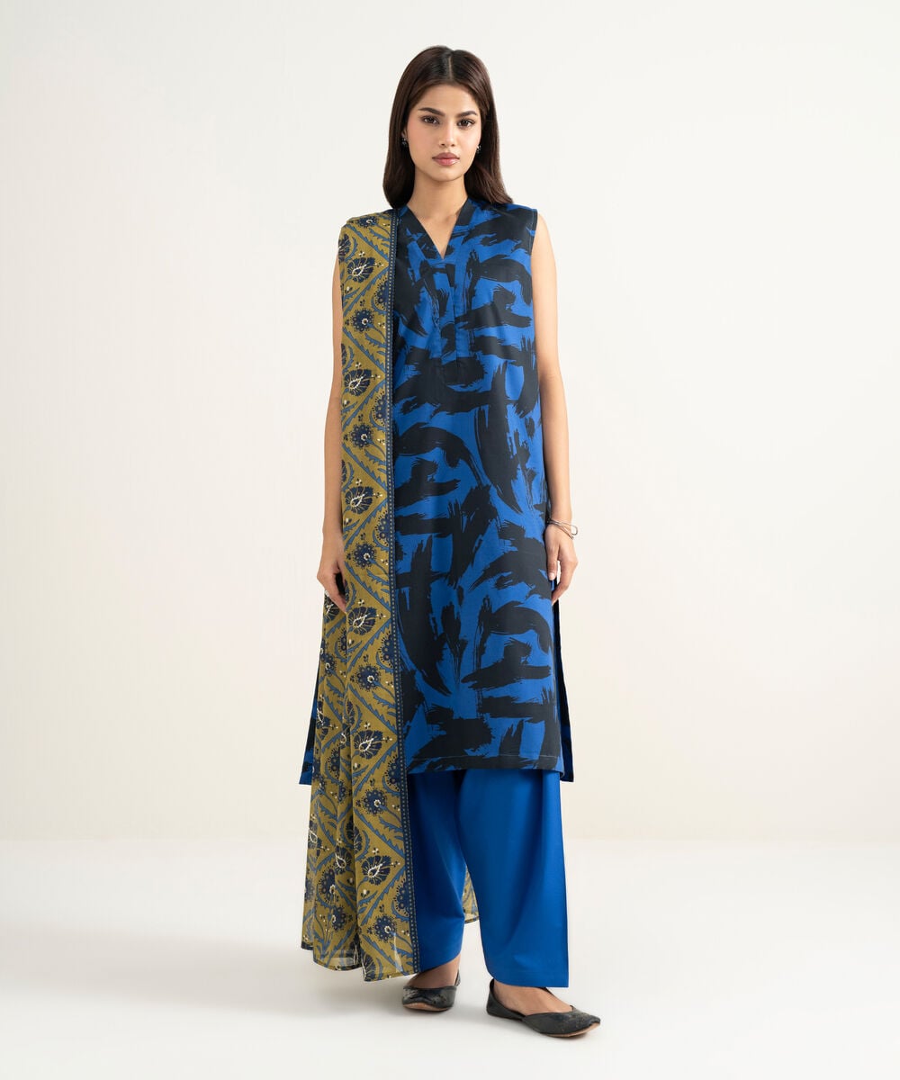 3 Piece Sapphire - Printed Lawn Suit