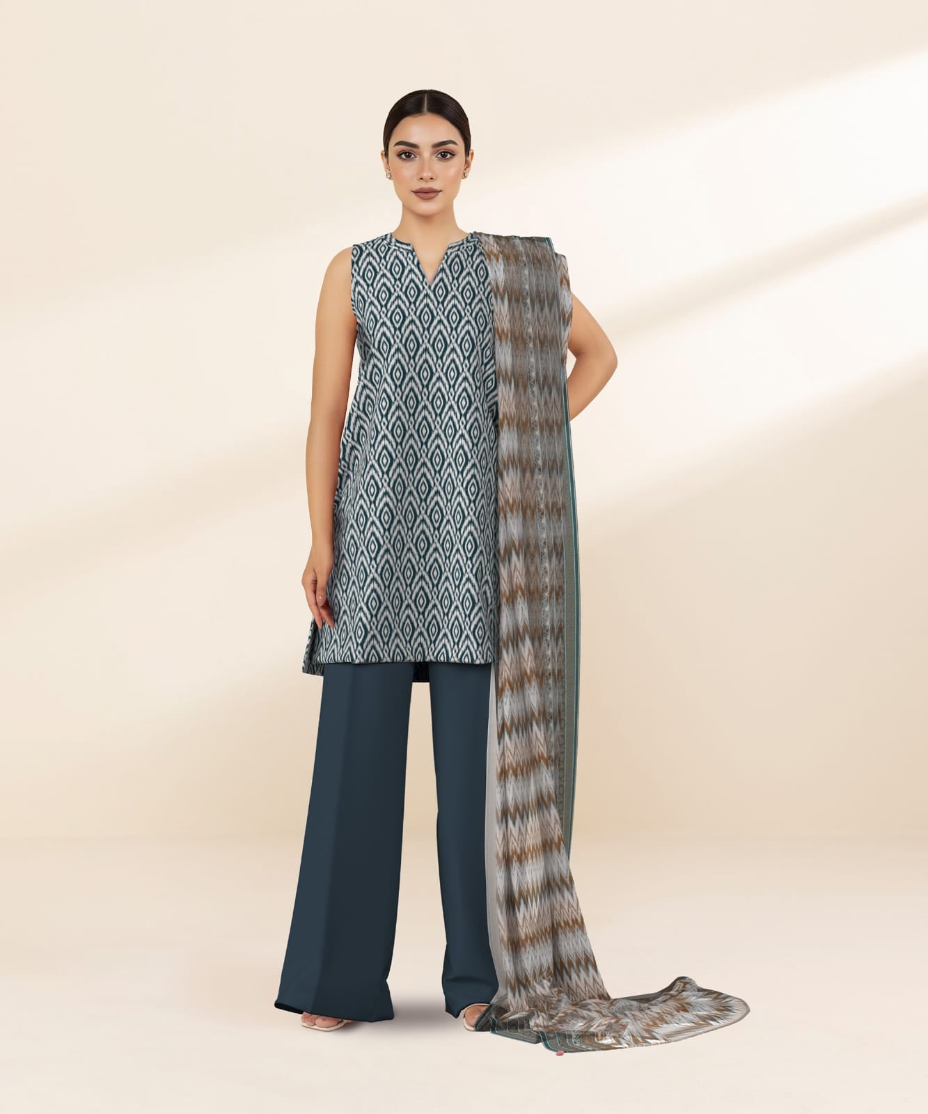 3 Piece Sapphire - Printed Lawn Suit