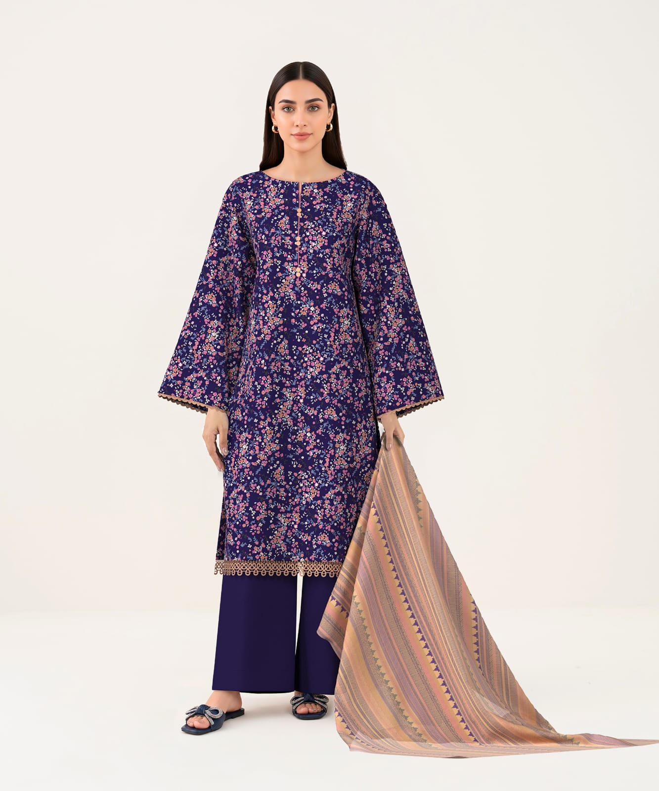 3 Piece Sapphire - Printed Lawn Suit