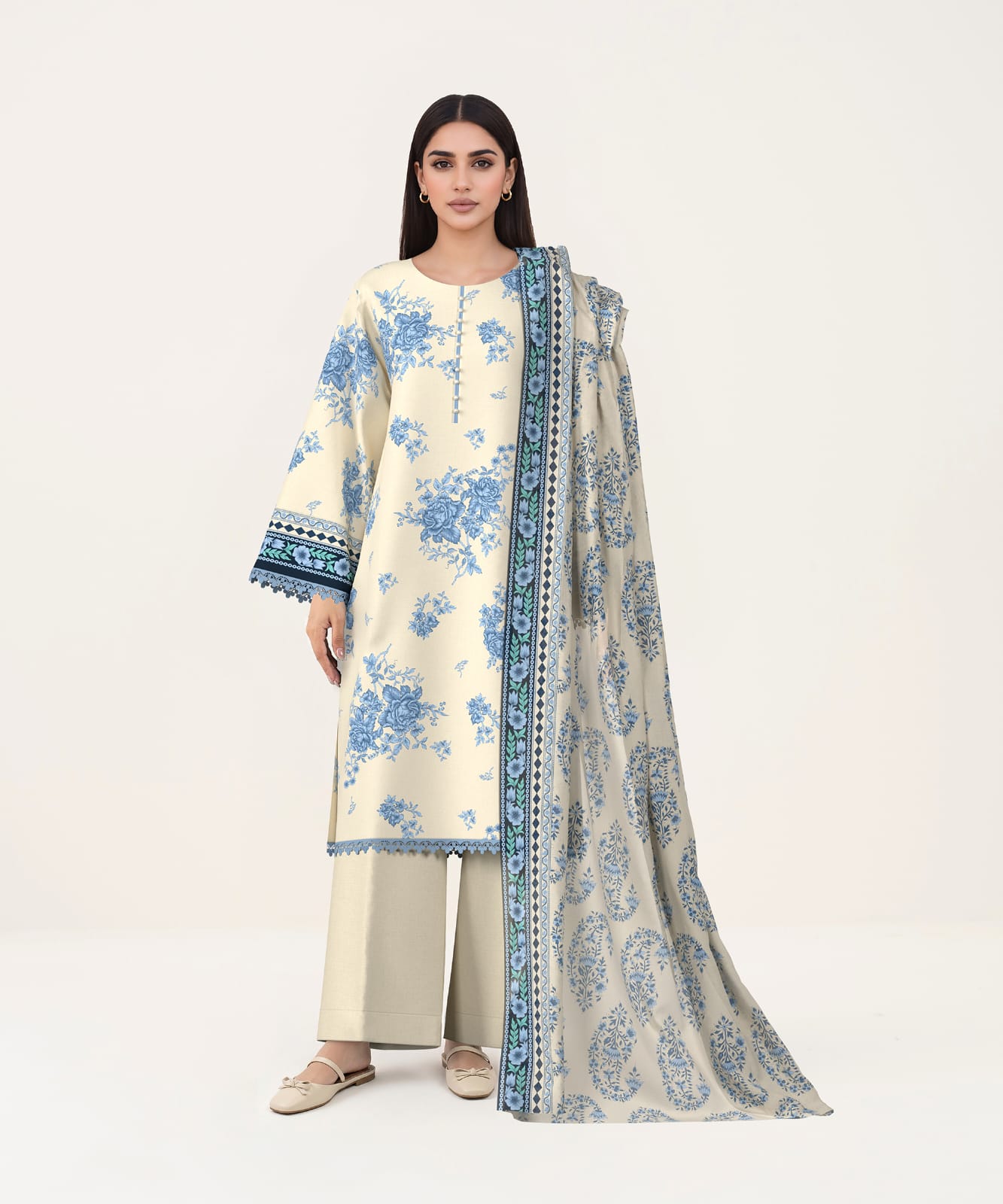 3 Piece Sapphire - Printed Lawn Suit