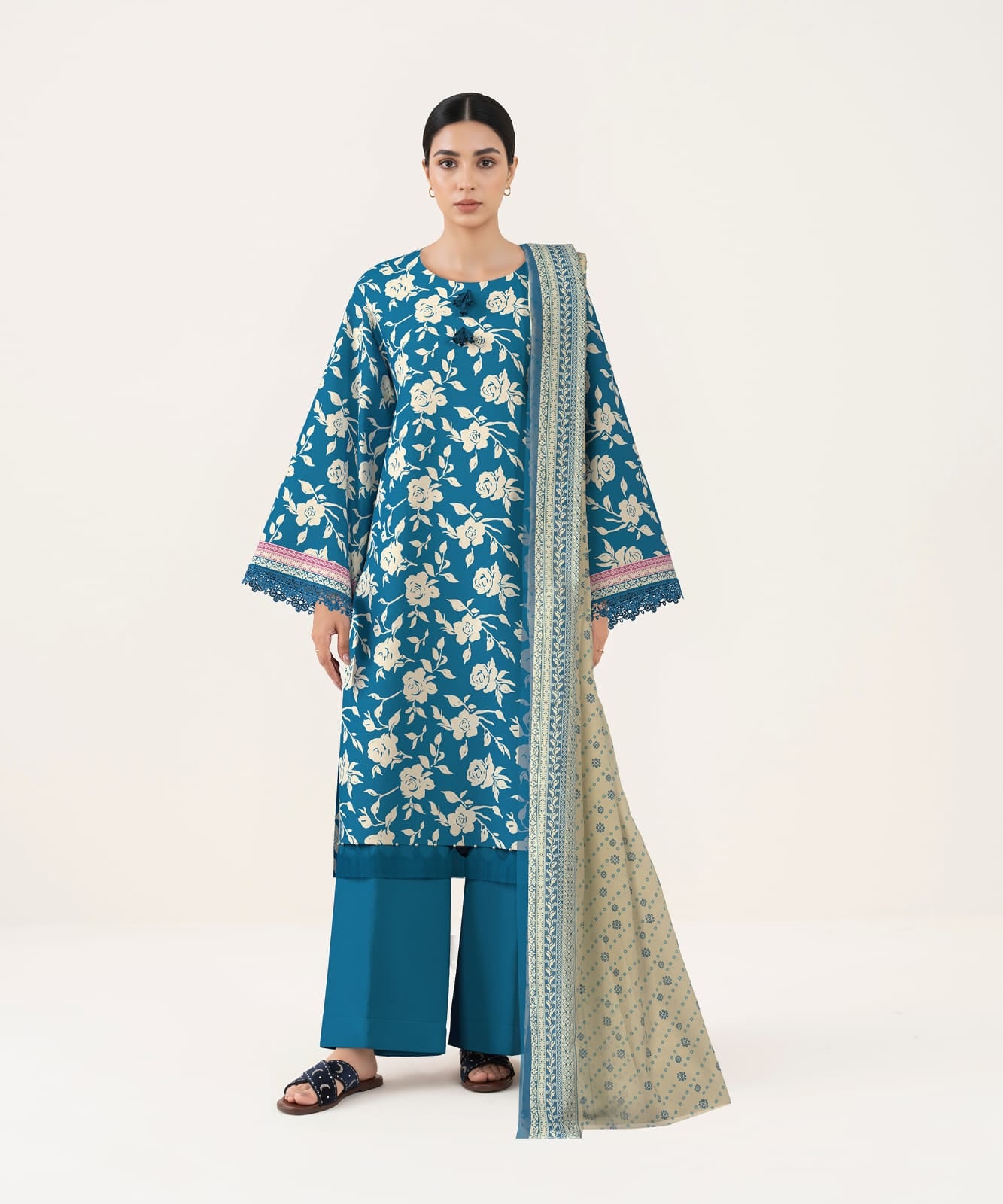 3 Piece Sapphire - Printed Lawn Suit