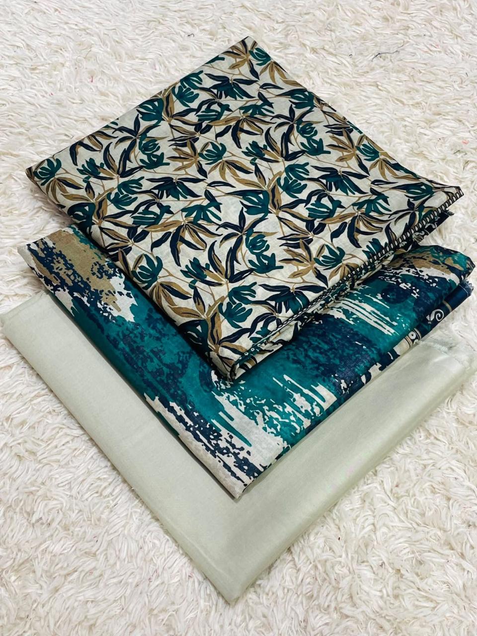 Bin Saeed Luxury Lawn – Premium 3-Piece Unstitched Suit | Fashion Fusion